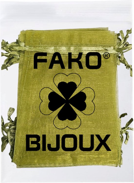 Fako Bijoux® - Sacs Organza - 13x18cm - Sacs de fête - Sacs à bonbons - Sacs cadeaux - Sacs à bijoux - Vert olive - 50 Pièces