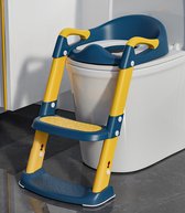 Bastix - Toiletbril voor kinderen met trap, toilettrainer, voor jongens en meisjes, wc-bril voor kinderen met gevoerd, in hoogte verstelbaar en opvouwbaar, antislip, toiletopzetstuk voor kinderen