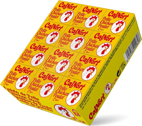 CalNort | 4 x 36 Kippenbouillon blokjes a 10 gram | Kip, Chicken | Halal, Glutenvrij | Multipack | EU product