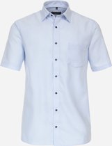 CASA MODA comfort fit overhemd - korte mouw - dobby - blauw - Strijkvrij - Boordmaat: 50
