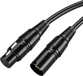 Qost - XLR kabel - 3Pin XLR - Microfoon Kabel - 2 Meter - Zwart - Mannelijk naar Vrouwelijk