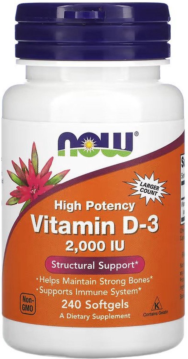 Goedkoopste NOW Foods - Vitamin D-3 2000 IU Softgels - 240 softgels