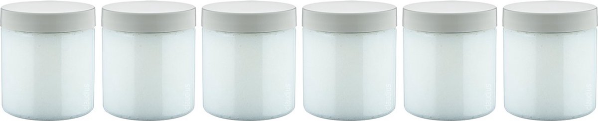 Goedkoopste Luxe Verzorgende Bodyscrub-Gel Bamboe - 400 gram - Pot met witte deksel - set van 6 stuks - Hydraterende Lichaamsscrub