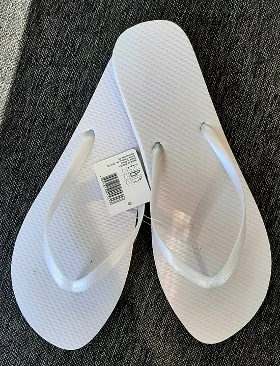 Evora teenslippers wit - 1 paar witte slippers - maat 36/37 - flip flops - PE slipper