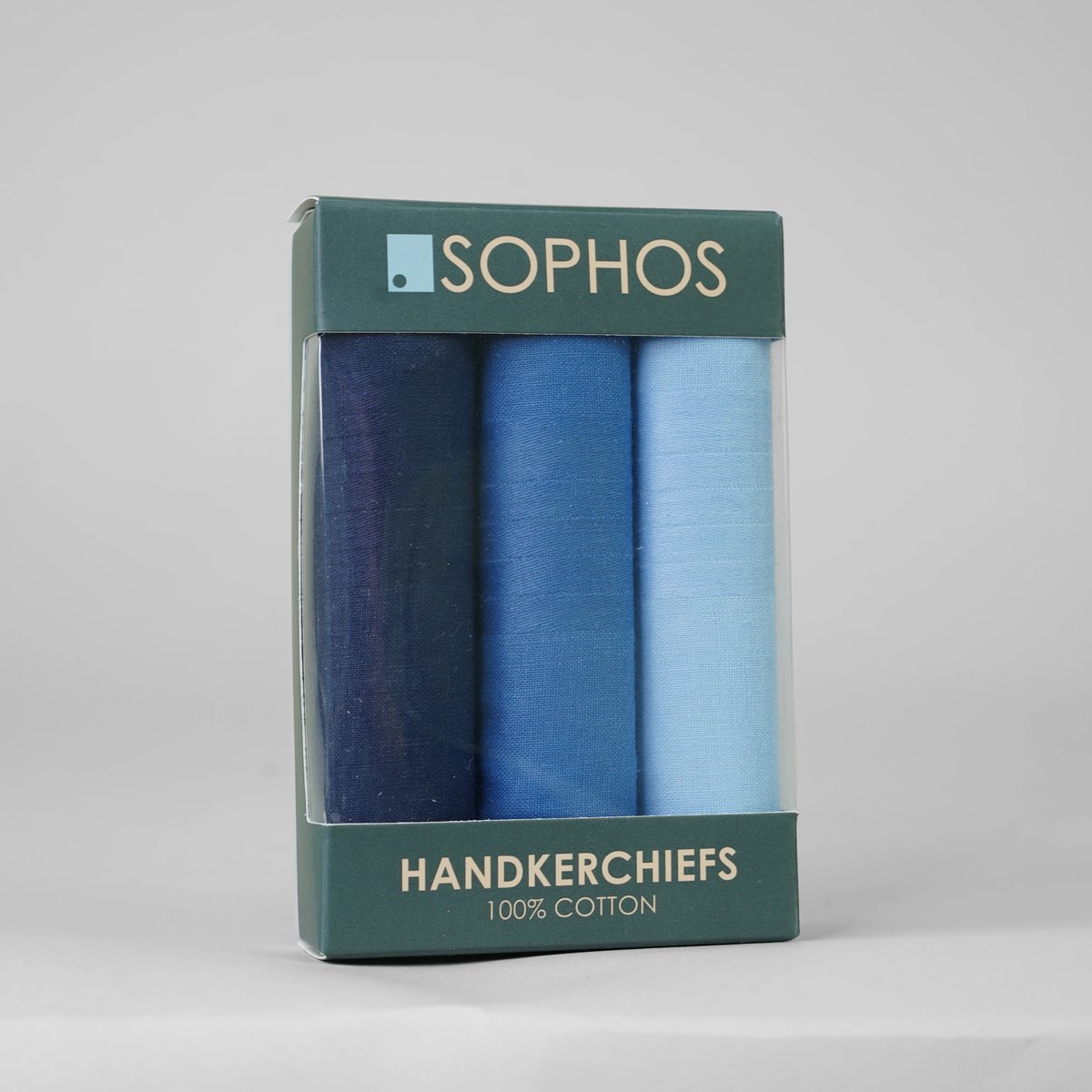 Goedkoopste Heren zakdoeken, 1 x Navy, 1 x Blue, 1x Light Blue effen