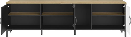 Diagone- TV Meubel tv-meubel Manchester | x 41 x 55 | Helvezia Oak-design - 190cm - Antraciet