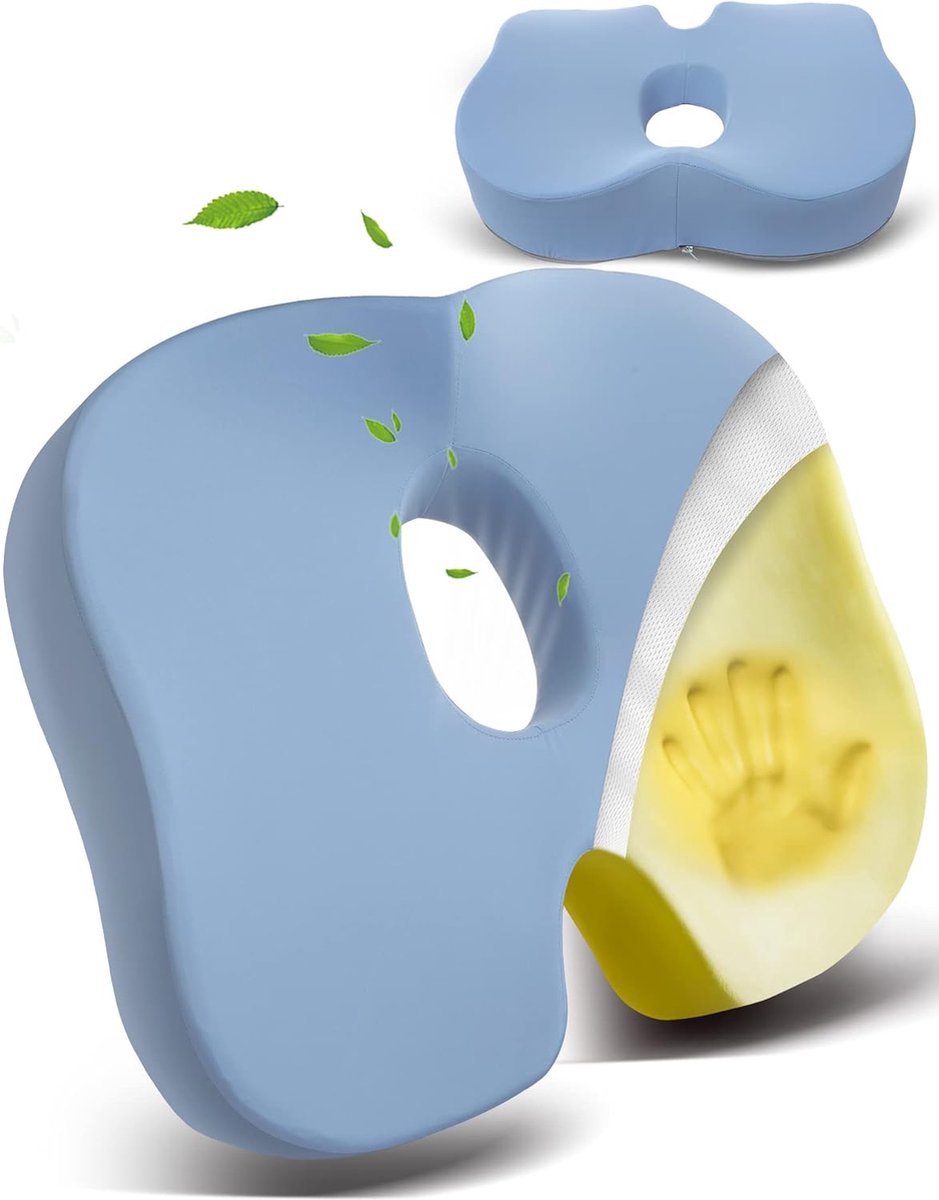 Orthopedisch Lendenkussen - Traagschuim Rugkussen - Verlichting van Rugpijn - Ergonomische Lendensteun - Bureaustoel Kussen