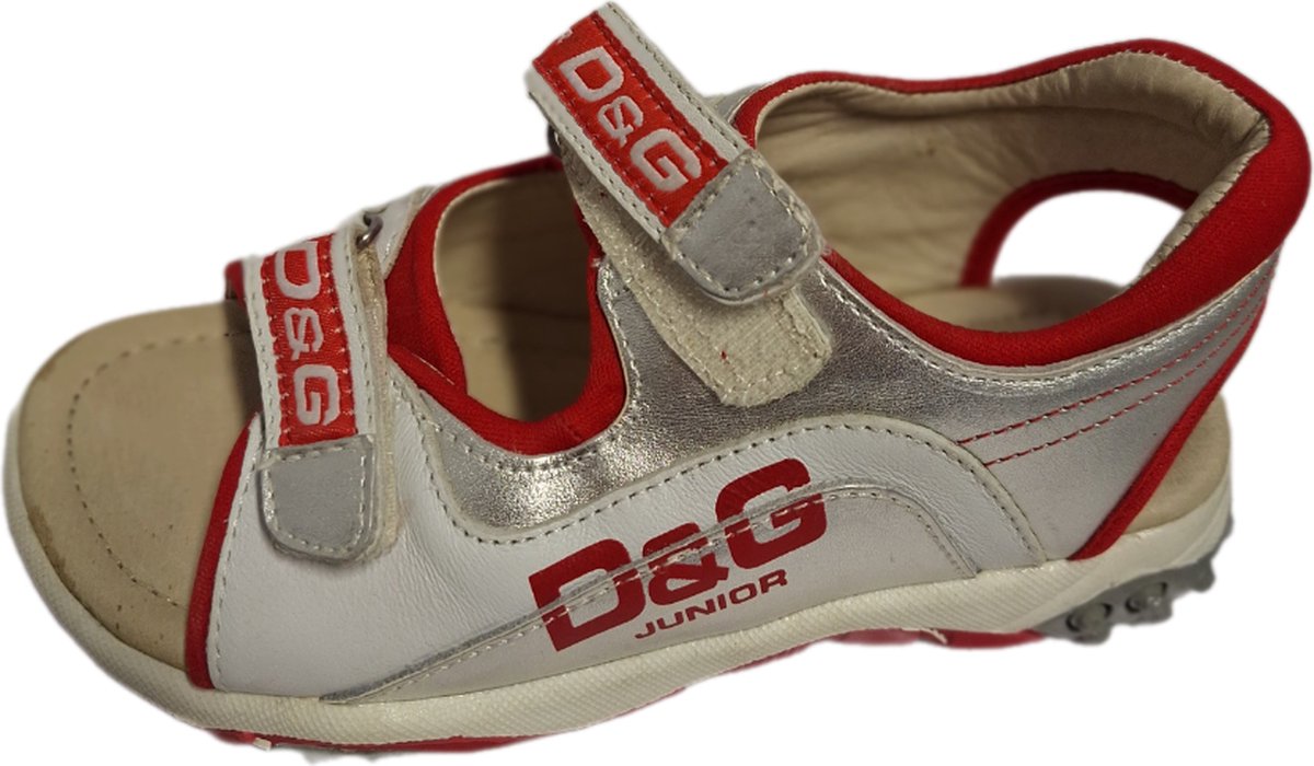 D&G JUNIOR SANDALO SPORTIVO SILVER/RED SIZE 32