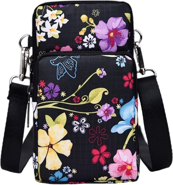 Bastix - Mobiele telefoon tas met portemonnee om over het lichaam te hangen voor dames, schoudertas voor mobiele telefoon, portemonnee, damesportemonnee, kleine schoudertas met verstelbare, afneembare schouderband