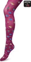 Bonnie Doon Bloemen Panty 80 Denier Roze/Paars Dames maat S/M - Bloemen Print - Gladde Naden - Maximaal Draagcomfort - Floral Tights - Chique Panty - Feestelijk - Gebloemd - Kleurrijk - Bloemenprint - Crushed Violets - BP221906.192