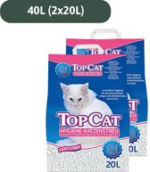 Litière pour chat Top Cat Hygiène Grain 40 litres (2x 20L) - Légère - Env. 7 KG - Antibacterieel