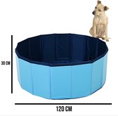 Dog Pool - Hondenzwembad Zwembadje voor huisdieren - Honden zwembad - Hondenbad - Bad voor Honden, Huisdieren en kinderen - Opzet zwembad - 120x30cm - Blauw