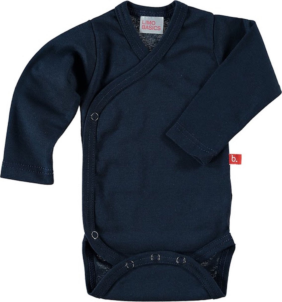 Baby romper overslag lange mouw biologisch katoen donkerblauw maat 46 - prematuur