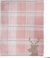 Plaid 130x170 cm Roze Wit Polyester Rendier Deken