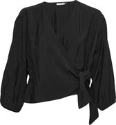 MSCH Copenhagen Mschaudia 3/4 Wrap Top Dames - Jurken - Kleedje - Zwart - Maat XL