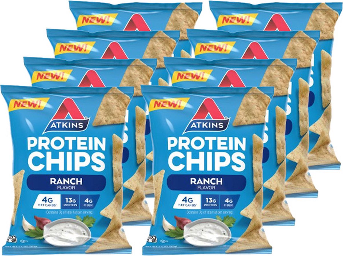 Goedkoopste Atkins | Protein Chips | Ranch | 8 stuks | 8 x 32 gram