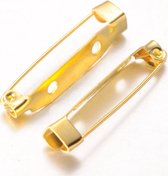 Brochespelden Goud - 25 stuks - 20mm - Corsagespelden - Brooch Pins - Goudkleurig - Onderscheiden - Onderscheiding - Brochespeldjes