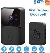 WIFI Video Deurbell Camera Tuya WiFi draadloze deurbel DC AC batterij aangedreven camerabel met Alexa Google deurbelcamera Voor Thuis - Zwart