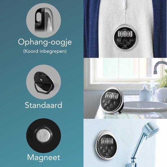 Douchetimer T5 - Digitale waterdichte timer - Douche klok - Showertimer - IPX7