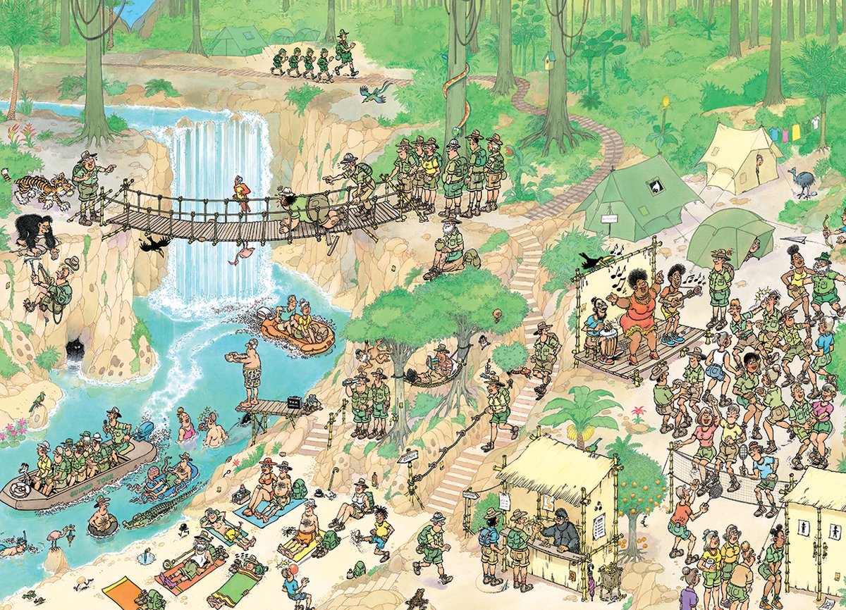 Jan van Haasteren - Jungletocht - Nederlands Kampioenschap Puzzelen 2024 - 1000 stukjes — afbeelding 7