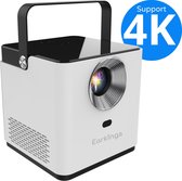 Earkings Beamer Projector 4K Support - Mini Beamer Projector met Android Apps - Draagbare Beamer - Wit