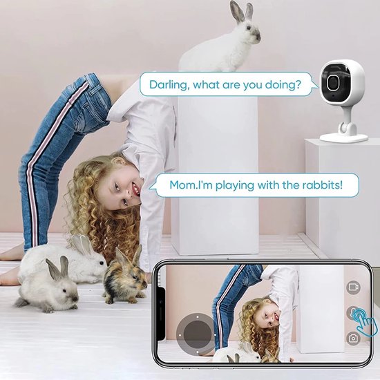 DrPhone GuardEye - Indoor Wifi Beveiligingscamera - Met Mobiele App - Infrarood Camera - Nachtvisie camera - SD Kaart Ondersteuning (32GB Max) - Wit van DrPhone — afbeelding 5