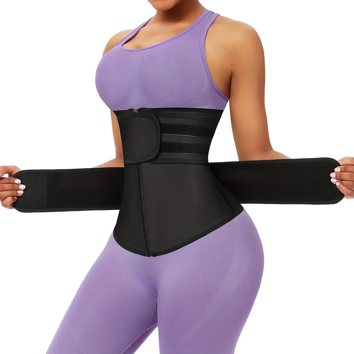 Goedkoopste Waist trainer - elastisch - klittenband - zwart - maat L