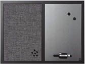 Bastix - Black Shadow MX04434168 Combinatiebord, MF-lijst, textieloppervlak, 22 mm dik, lichtgrijs/zilver