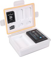 Boîte de rangement pour batteries d'appareil photo et cartes mémoire - pour Canon LP-E8, Nikon EN-EL14 et Panasonic DMW-BLC12