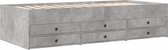 vidaXL - Slaapbank - met - lades - 100x200 - cm - bewerkt - hout - betongrijs