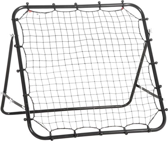 HOMCOM Voetbal Reboundernet, Opvouwbaar, Verstelbaar In 5 Stappen Metaal 78 X 84 X 65 78 Cm Blauw~1qpdoekv9oo01