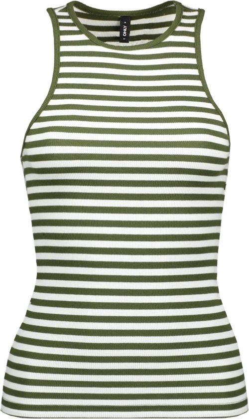 Only Top Onlany Life S/l Top Jrs 15294448 Rifle Green/bright White Dames Maat - XL