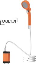 Multis Camping Douche Kit - Oplaadbare Elektrische Buitendouche - Pomp met Smart Digital Display - Douchekop - Wandelen - Reizen - Wassen - Camping Douche Kit - ORANJE