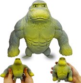 Smashing Gorilla - Stressverminderend - licht grijs - 11cm - VTV Products - Monkekong - Me and my monki - Mr monkey - Smashing monkey - Kneedbaar - Ruimtezand - Kinderen - Aap - Gorilla - Stretch - Apen speelgoedfiguur - Aap speelgoed