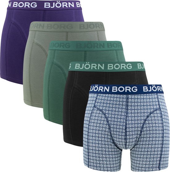 Boxers Björn Borg Cotton Stretch - boxers homme longueur normale (pack de 5) - multicolore - Taille: L