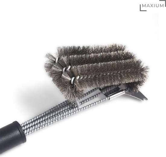 Maxium - Presse à Hamburger XL - Fonte - Extra lourde - 17,5 cm - Accessoires de vêtements pour bébé BBQ - Machine à Hamburger - Presse à Hamburger Grill - Machine à Burger Smash - Comprend une brosse BBQ avec grattoir et brosse en Siliconen