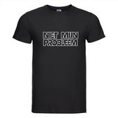 Niet mijn probleem T-shirt - 100% Katoen - Maat XL - Classic Fit - Zwart