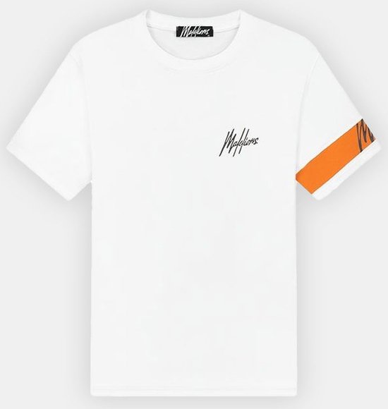 Malelions captain t-shirt 2.0 in de kleur wit.