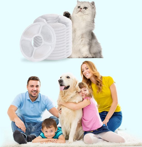 Drinkfontein Filters Navulling - 12 Stuks - Voor Katten En Honden - Drinkfontein filters - Hoogwaardige kwaliteit - voor huisdieren Katten - 12.5*3.5cm - Ronde Filters - Drinkfilter - Fontein - Navulling