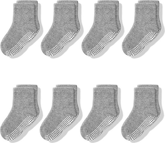 8 paires - Chaussettes antidérapantes - Enfant Bébé - 3-5 ans - Chaussettes antidérapantes - Chaussettes Chaussettes d'intérieur - Chaussettes adhérentes - Chaussettes ABS - enfants - pour filles de 3 à 5 ans - saines - pur coton