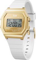 Ice Watch ICE digit retro - Metal gold mirror - White 022733 Horloge - Siliconen - Wit - Ø 33 mm