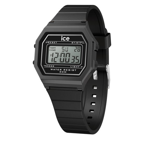 Ice Watch ICE digit retro - Black 022900 Horloge - Siliconen - Zwart - Ø 33 mm