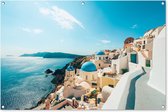 Tuinposter - Tuindoek - Tuinposters buiten - Middag in Santorini Griekenland - 120x80 cm - Tuin