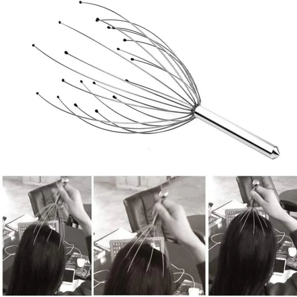 Goedkoopste Hoofdhuid Massager met 20 Klauwen - Handheld Hoofdmassage Scratcher voor Diepe Ontspanning, Haarstimulatie en Stressverlichting