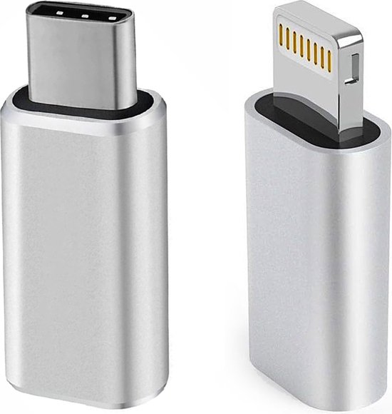 Foto: N rdic usbc n1502 adapter set 2 stuks usb c male naar lightning female lightning male naar usb c female space gray