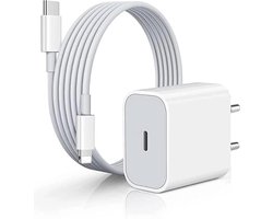 iPhone 11/12/13 Power Adapter 20W USB-C Snellader met USB-C Kabel (1 Meter ) Geschikt voor Apple iPhone 13/12/11 Pro Max USB C Lader Oplader Oplaadstekker Blokje Oplaadblokje