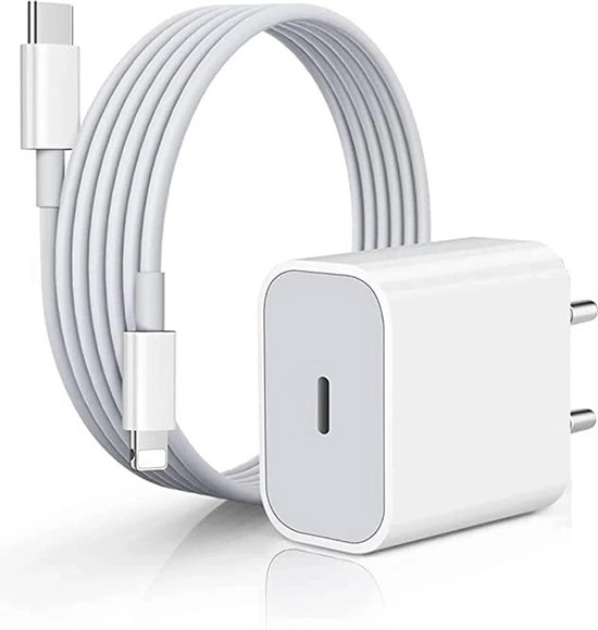 iPhone 11/12/13 Power Adapter 20W USB-C Snellader met USB-C Kabel (1 Meter ) Geschikt voor Apple iPhone 13/12/11 Pro Max USB C Lader Oplader Oplaadstekker Blokje Oplaadblokje