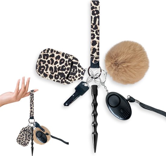 Porte-clés d'auto-défense - 6 pièces - Kubotan - Alarme personnelle - Porte-clés Système d'alarme