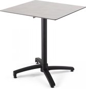 Oviala - Vierkante tuin tafel (60x60 cm) kantelbaar lichtgrijs beton - Opéra