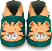 Steppies Babyslofjes Leer - Tijger Groen - Maat 16-17 (0-6 maanden, 11 cm) - met Suède Zool